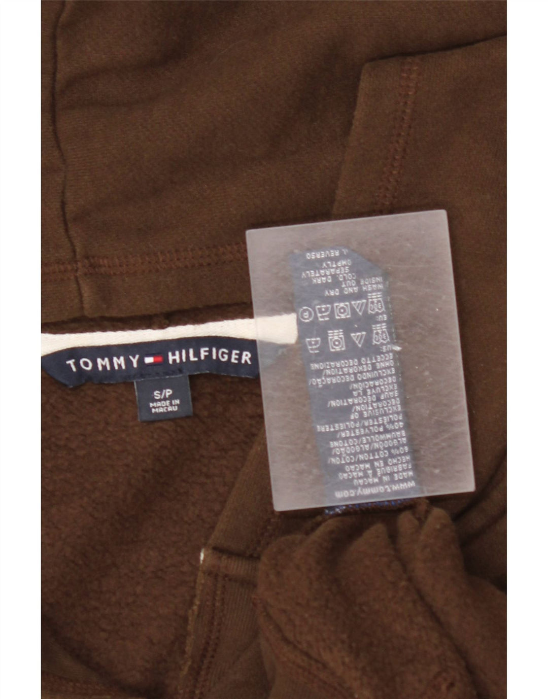 TOMMY HILFIGER Jersey con capucha gráfico extragrande para mujer UK 10 Small Brown