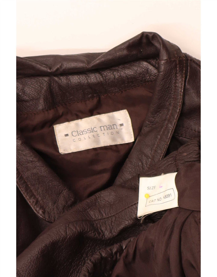 Vintage hombres chaqueta de cuero Reino Unido 40 marrón grande