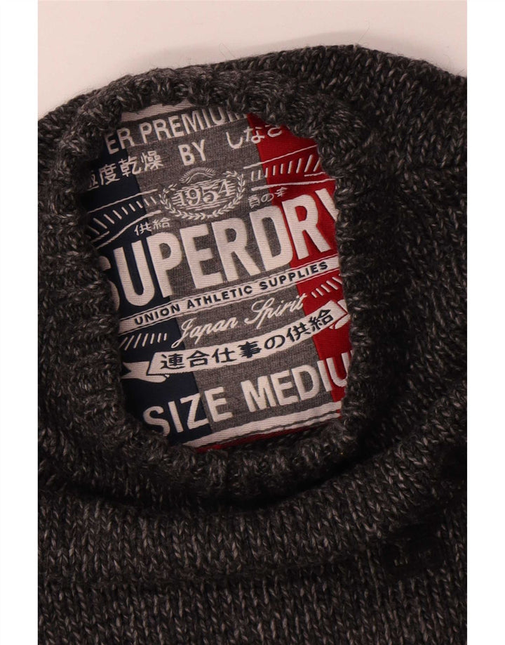 Superdry Jersey De Cuello Redondo Con Gráfico De Acrílico Moteado En Gris Medio