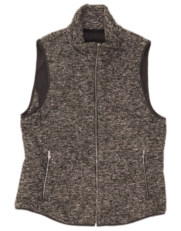 Abercrombie & Fitch Chaleco polar para mujer UK 42 Poliéster moteado gris medio