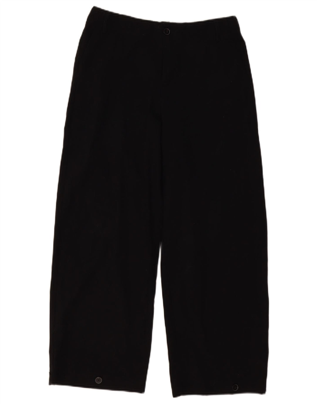 ZARA Mujer Pantalón Chino De Pierna Ancha Pequeño W26 L26 Negro