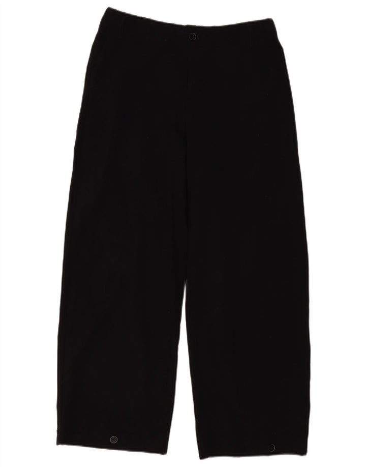 ZARA Mujer Pantalón Chino De Pierna Ancha Pequeño W26 L26 Negro