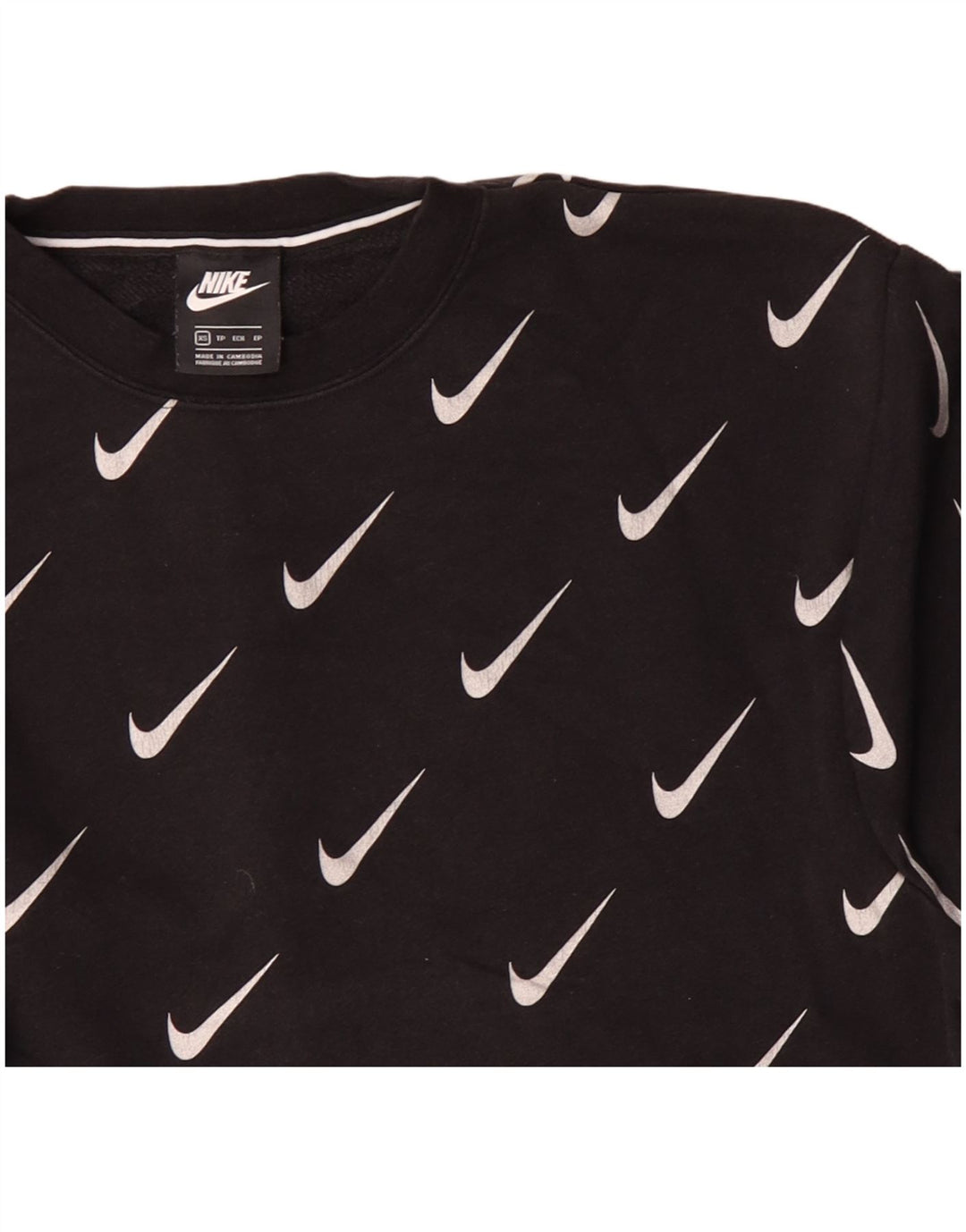 NIKE Hombre Sudadera Gráfica Jumper XS Algodón Negro