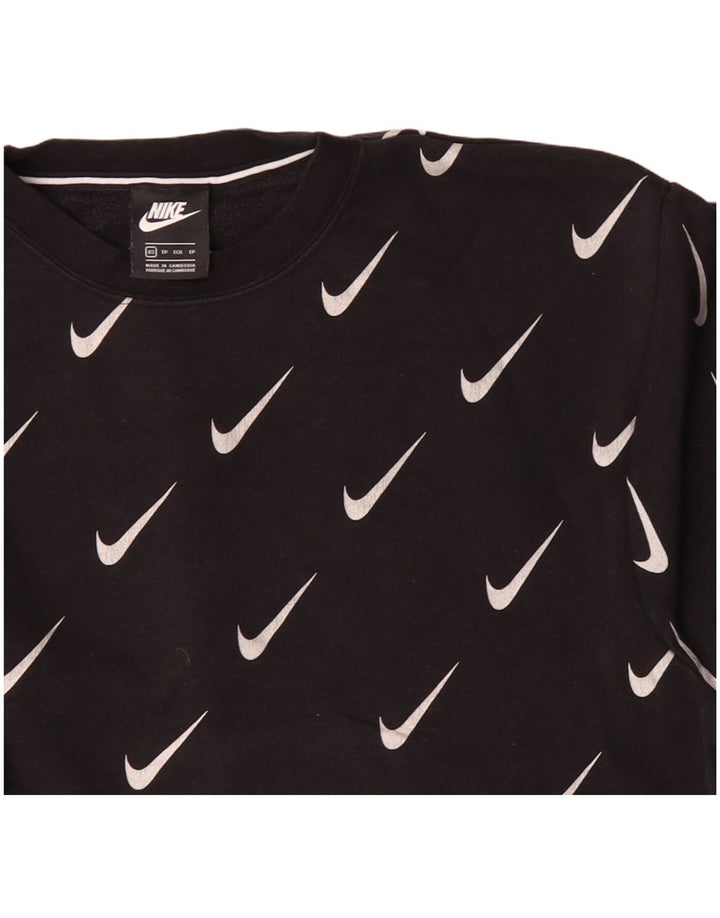 NIKE Hombre Sudadera Gráfica Jumper XS Algodón Negro