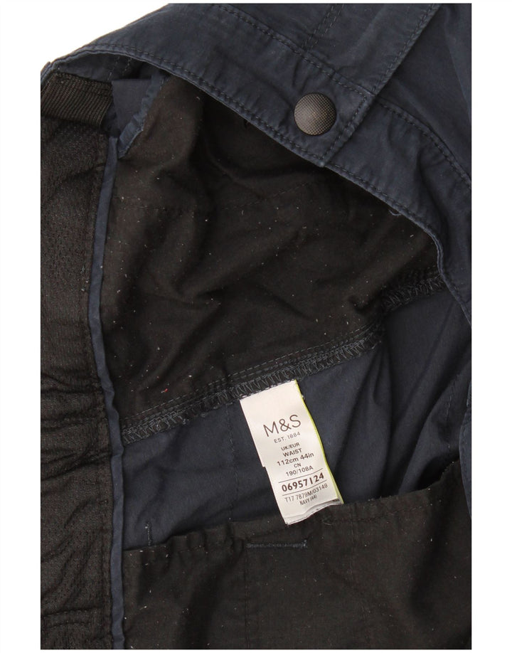Marks & Spencer Pantalones cortos cargo para hombre W44 2XL Algodón azul marino
