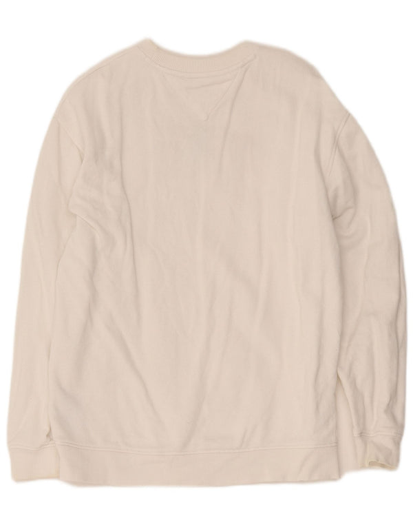 Tommy Hilfiger Sudadera de gran tamaño con gráfico para mujer UK 10 Small White
