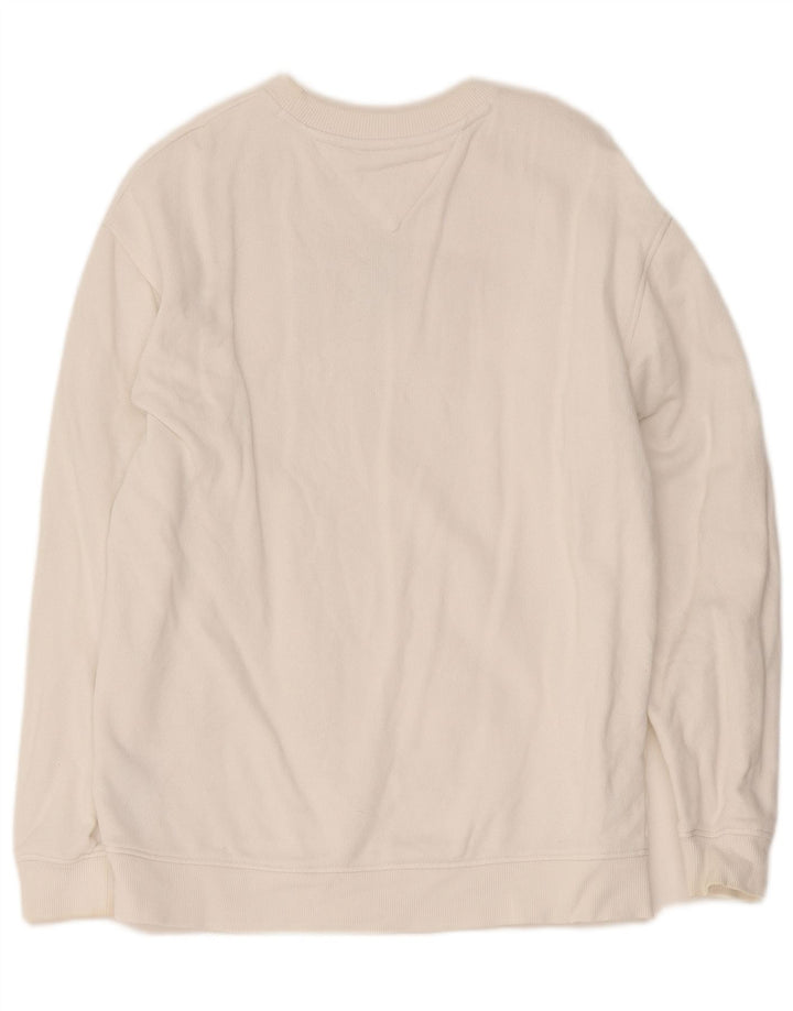Tommy Hilfiger Sudadera de gran tamaño con gráfico para mujer UK 10 Small White
