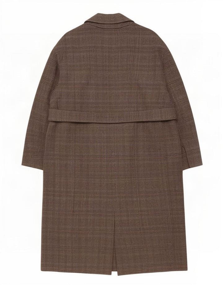 Zara Mujer Abrigo UK 40 Grande Gris Espiga Lana