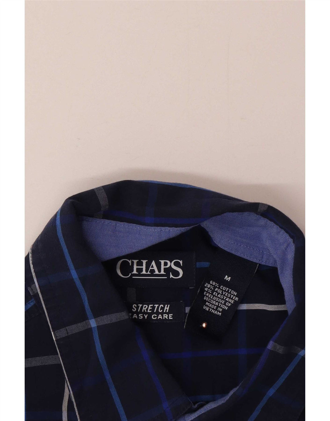 Chaps Camisa de fácil cuidado para hombre de algodón a cuadros azul marino mediano
