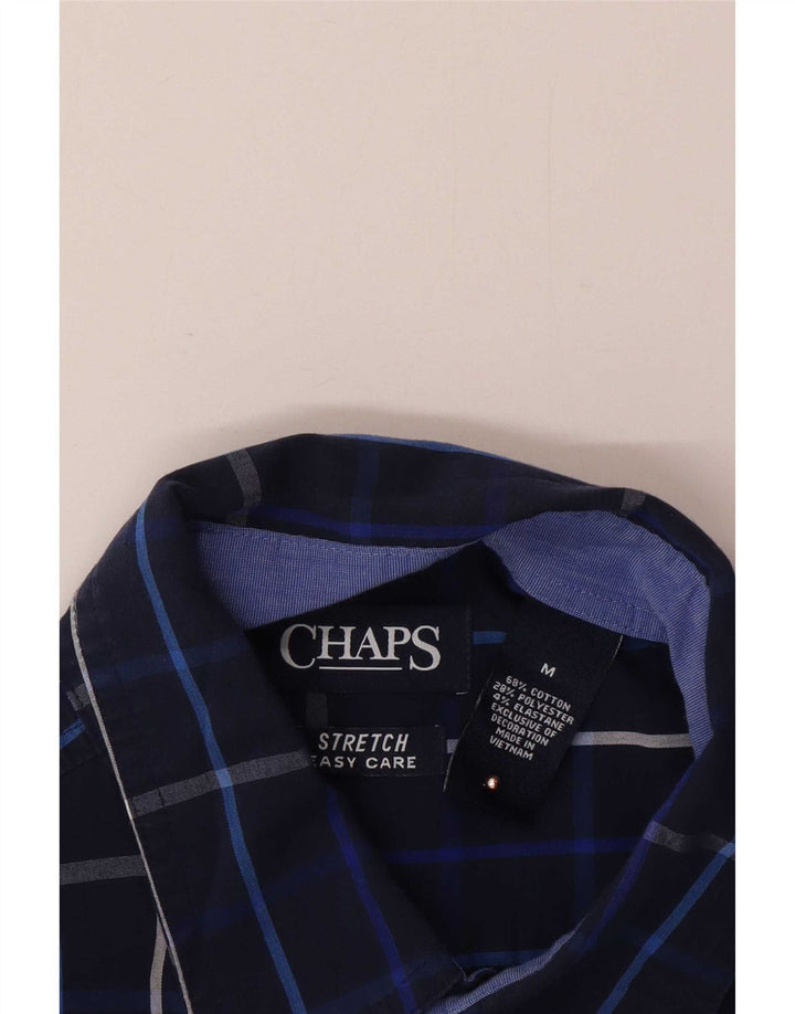 Chaps Camisa de fácil cuidado para hombre de algodón a cuadros azul marino mediano