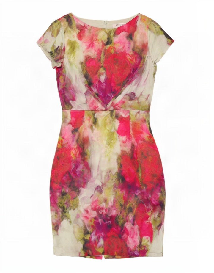 L.K. Bennett Vestido tubo para mujer UK 40 Mediano Seda floral multicolor