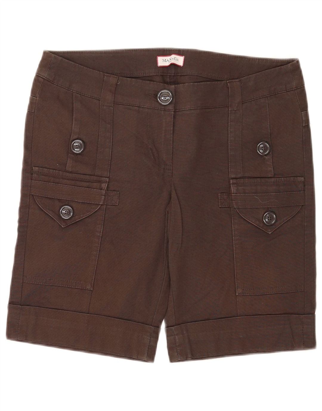 Max & Co. Pantalones cortos cargo para mujer UK 8 Small W29 Algodón marrón