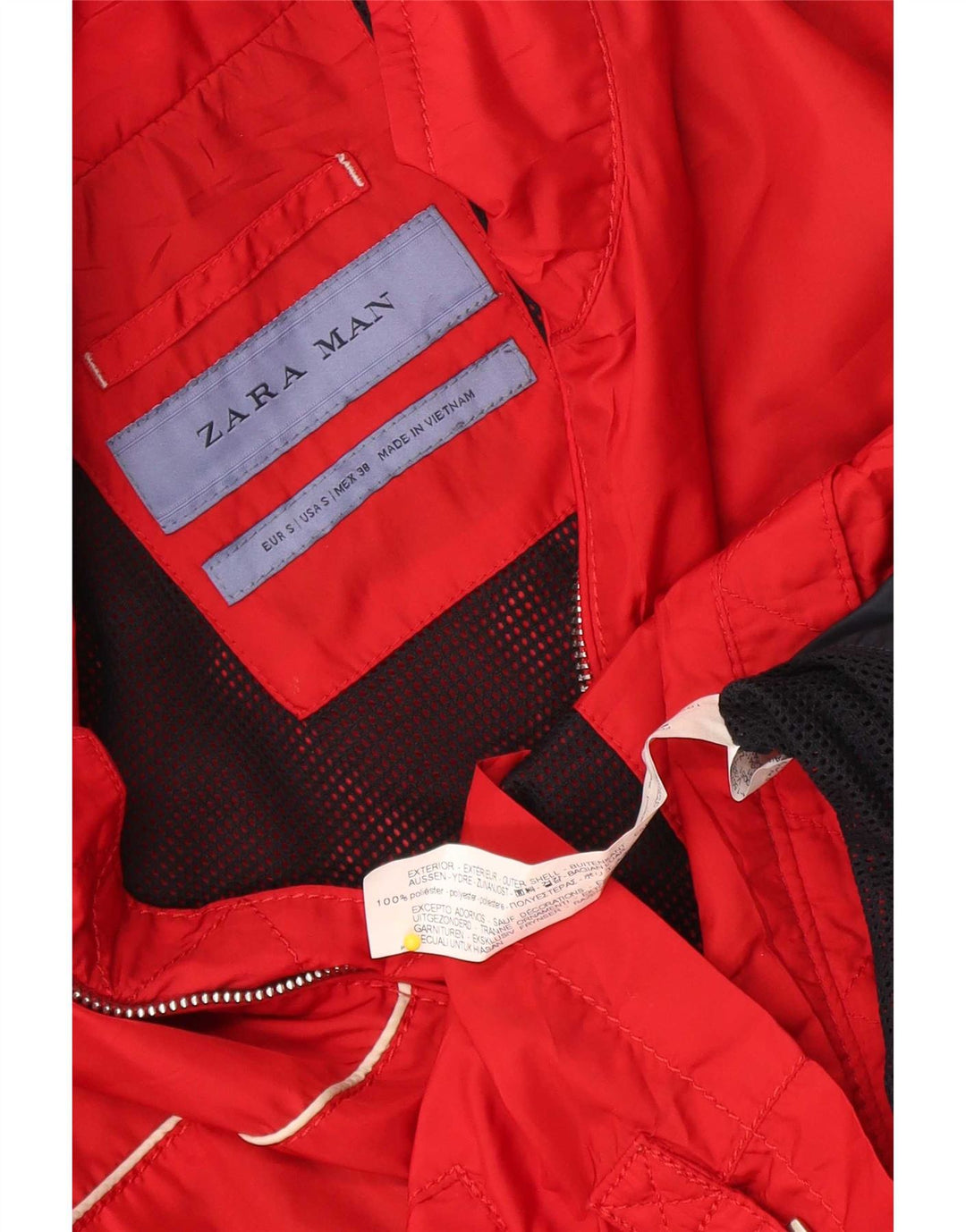 Zara Hombre Chándal Top Chaqueta Pequeña Poliéster Rojo