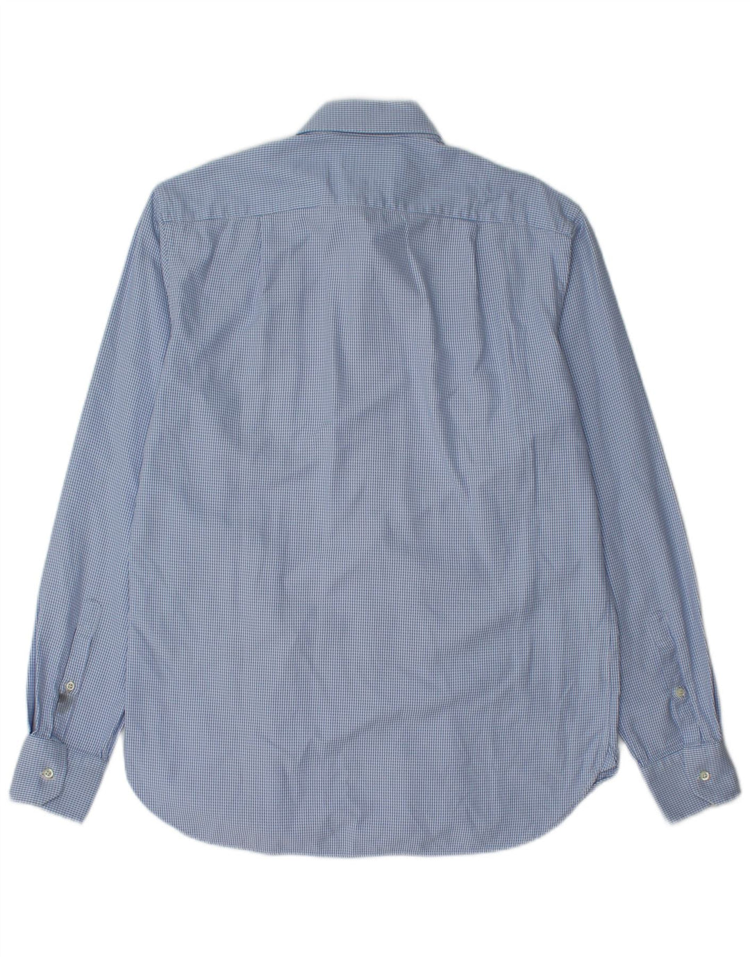 Boggi Camisa personalizada para hombre Talla 40 15 1/2 Algodón de pata de gallo azul medio