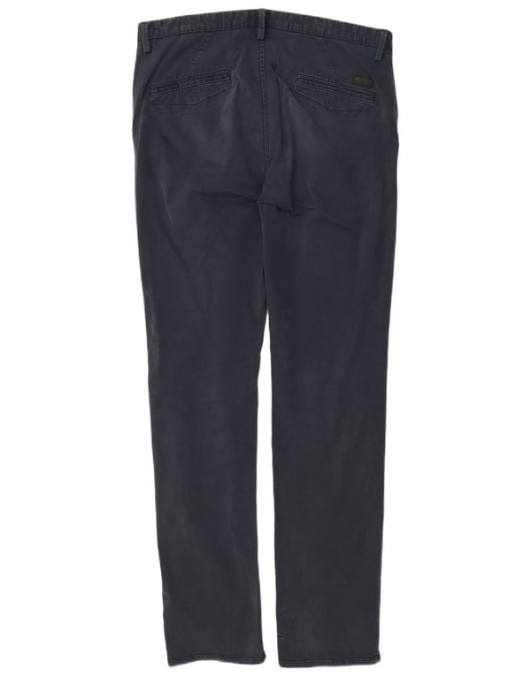 Hugo Boss Pantalón chino recto para hombre EU 50 Large W34 L33 Algodón azul marino
