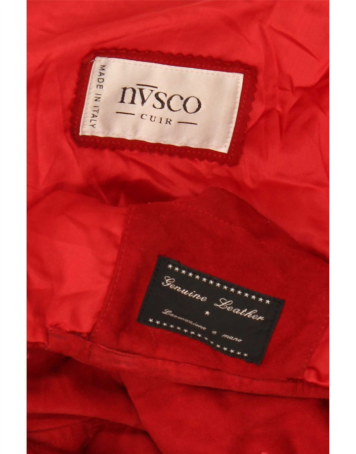 NVSCO Chaqueta de ante para mujer UK 18 XL Cuero rojo