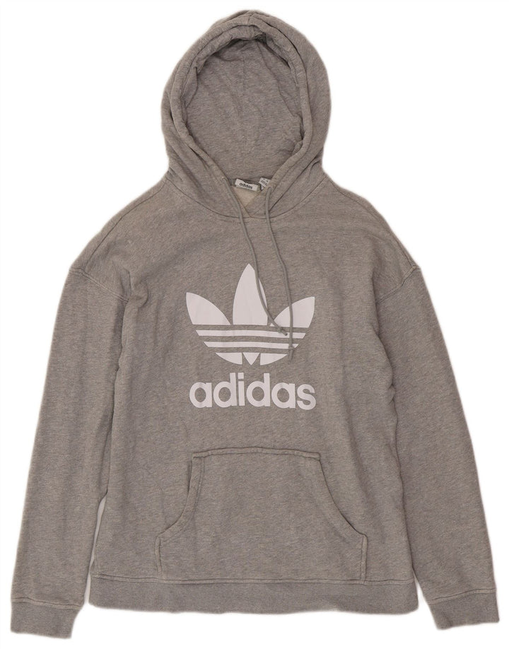 ADIDAS Jersey con capucha gráfico extragrande para mujer Reino Unido 6 XS Algodón gris