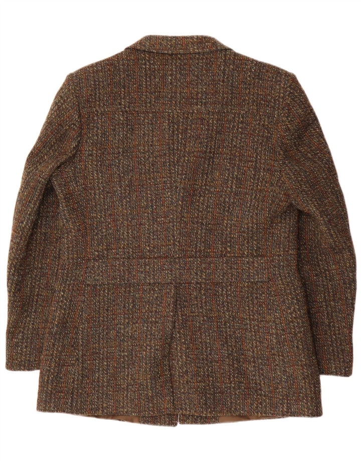 Harris Tweed Chaqueta tipo blazer de 3 botones para hombre IT 41 Lana a cuadros marrón grande