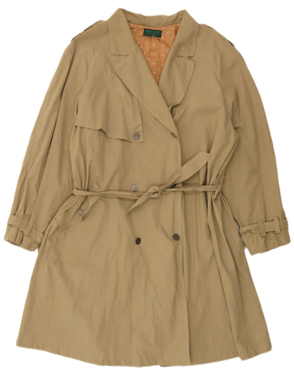 Gabardina vintage holgada para mujer IT 42 Algodón caqui medio