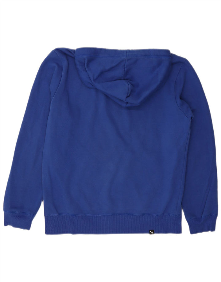 PUMA Jersey con capucha gráfica para hombre pequeño de algodón azul