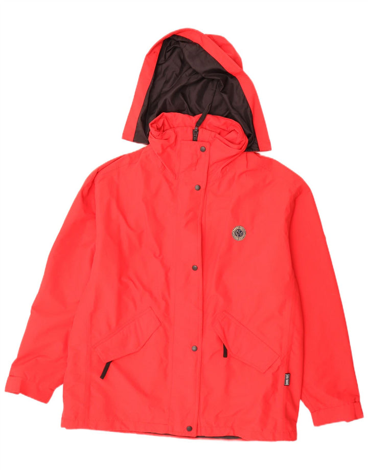 Bailo Chaqueta impermeable extragrande con capucha para mujer, talla 40, talla mediana, color rojo poliamida