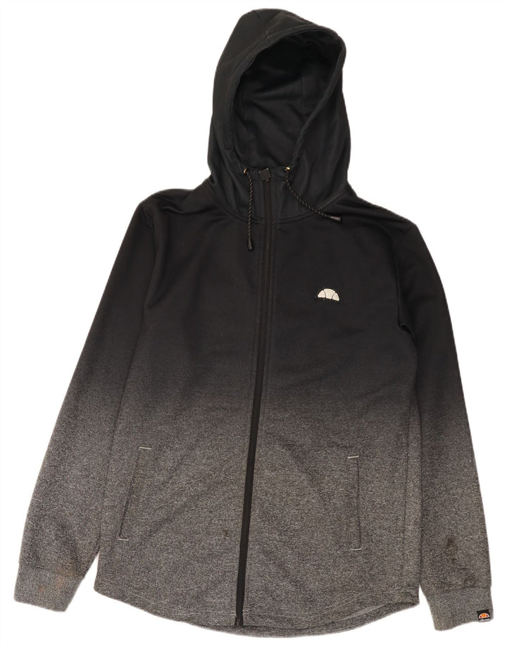 Ellesse Hombre Sudadera Con Capucha Y Cremallera Poliéster Color Block Mediano Negro