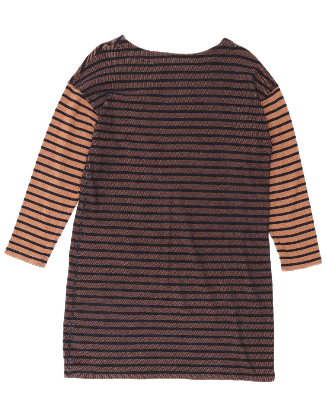 WHITE STUFF Vestido tubo de manga larga para mujer UK 44 Grande Marrón Rayas