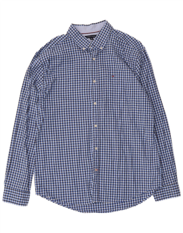Camisa Tommy Hilfiger Hombre XL Algodón Vichy Azul