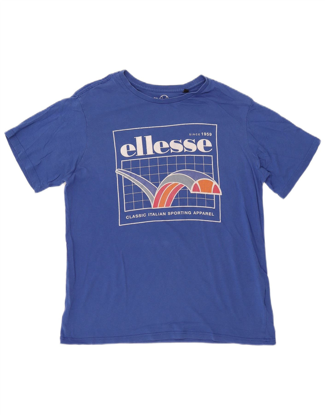 ELLESSE Camiseta gráfica para hombre Top Small Blue Cotton