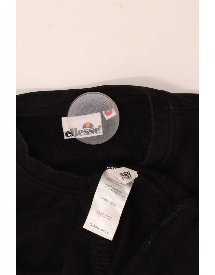 Ellesse Hombre Sudadera Gráfica Jersey Pequeño Algodón Negro