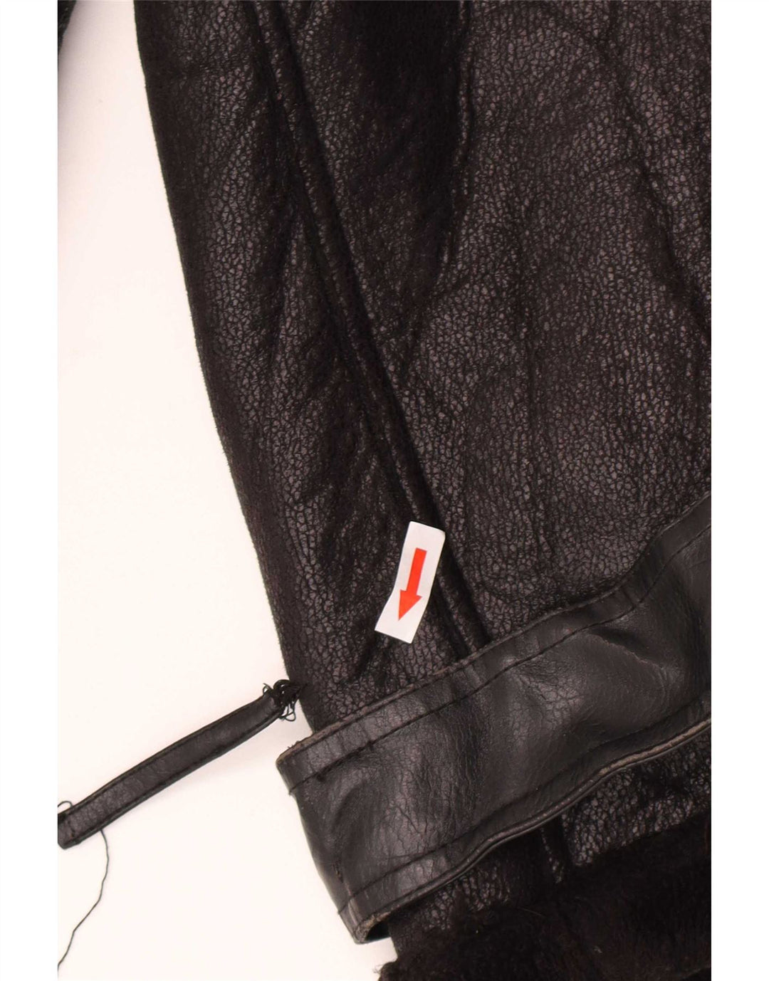 Zara Mujer Chaqueta Sherpa De Piel Sintética UK 44 Mediano Poliuretano Negro