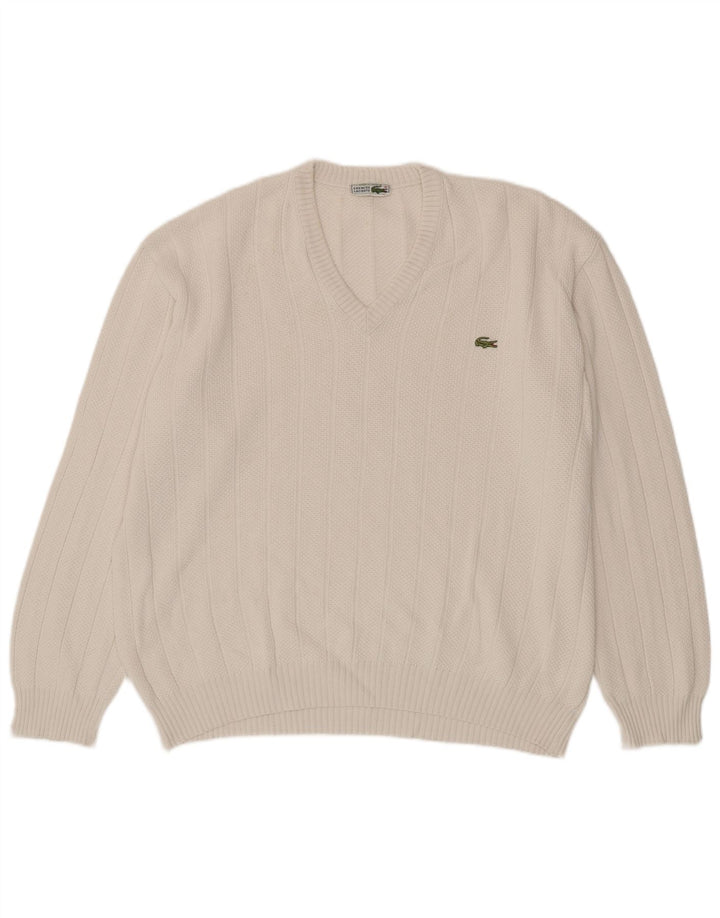 Lacoste Jersey con Cuello en V para Hombre Talla 6 XL Blanco
