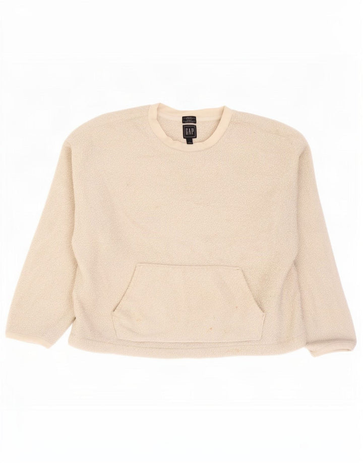 Gap Jersey de forro polar para mujer UK 46 Grande Poliéster blanco roto