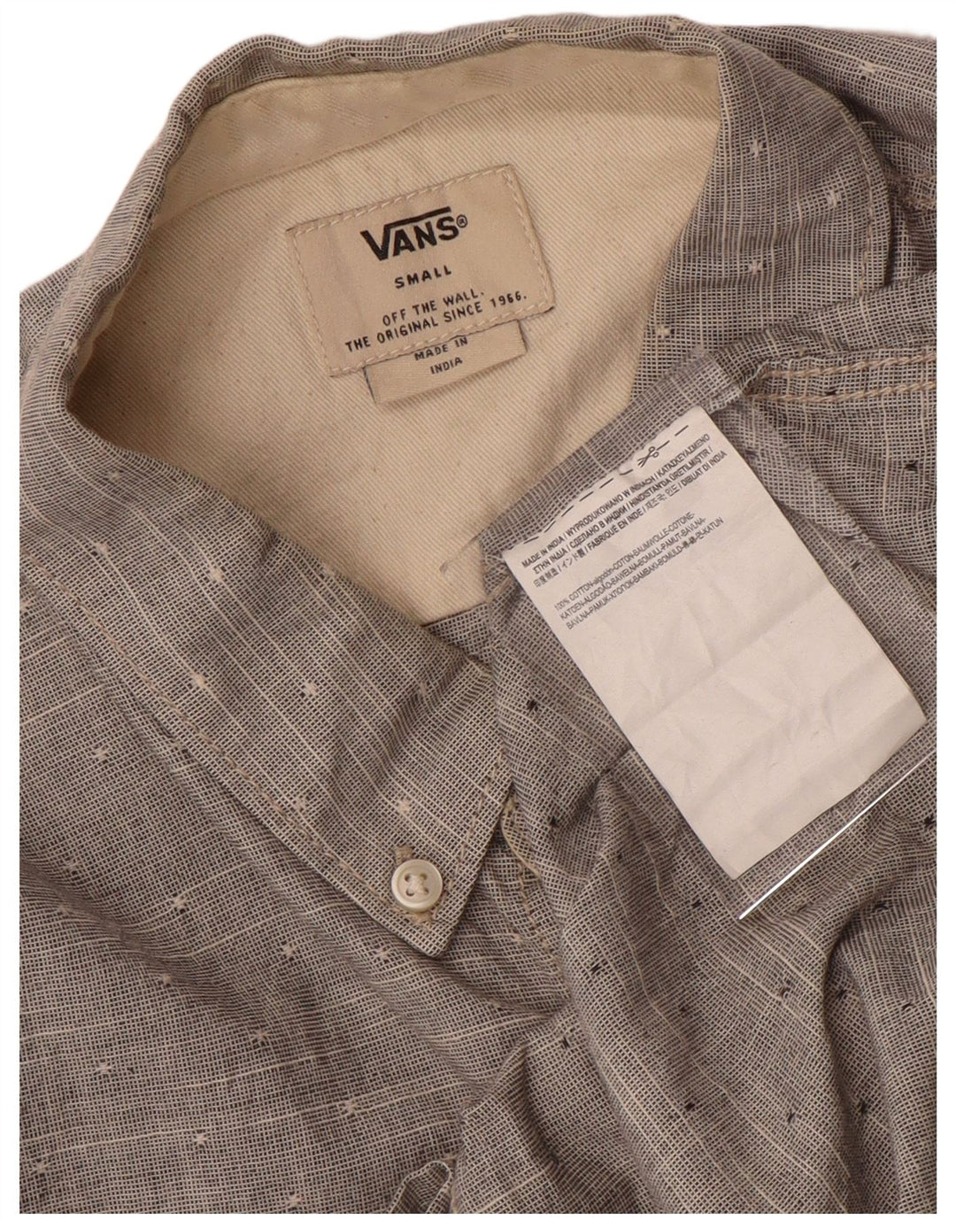 Camisa Vans Hombre Pequeña Algodón Moteado Gris