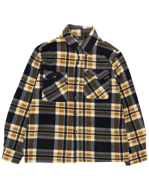 Camisa de forro polar para hombre Auckland XL azul marino a cuadros