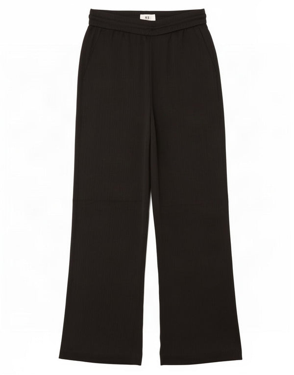 Zara Mujer Pantalones Anchos De Cintura Alta UK 12 Medium W28 L31 Negro