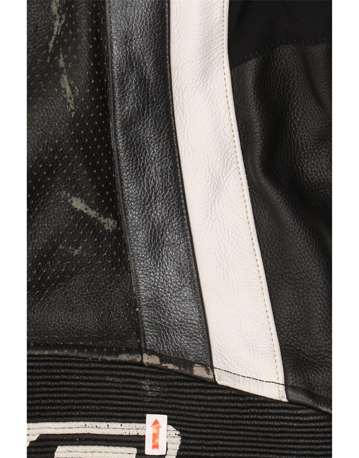 AXO Mono gráfico para niños 10-11 años Motociclista de cuero con bloques de color negro