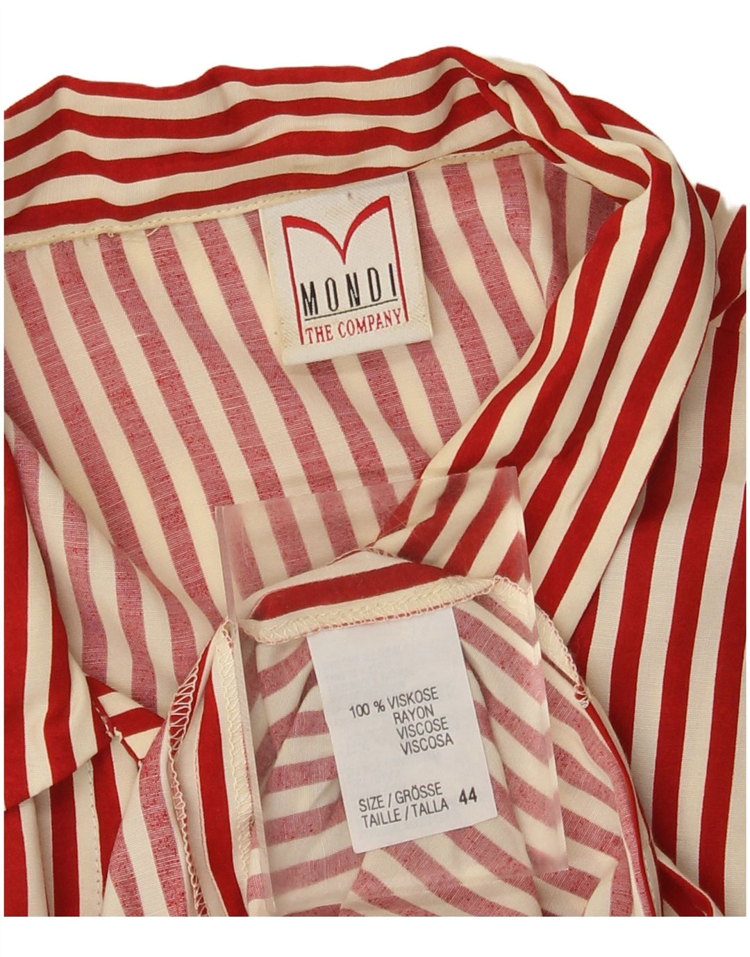 Vestido largo Mondi IT 44 Viscosa a rayas rojas medianas