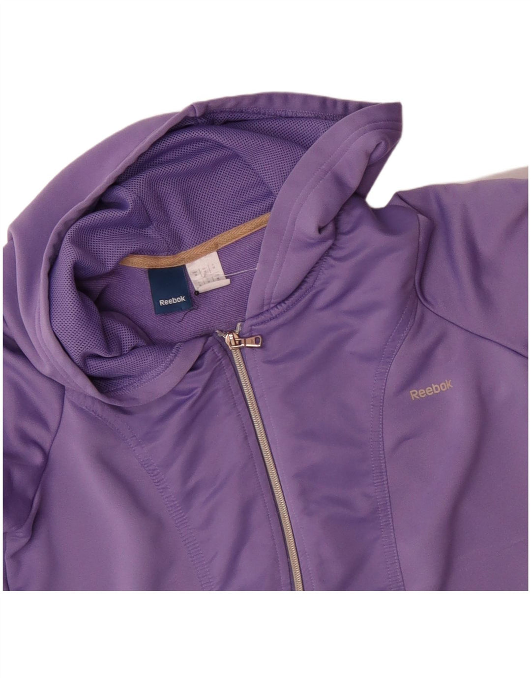 Reebok Sudadera con capucha y cremallera para mujer UK 12 Mediana Púrpura Poliéster