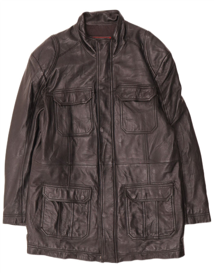 Abrigo de cuero para hombre UK 40 Large Black