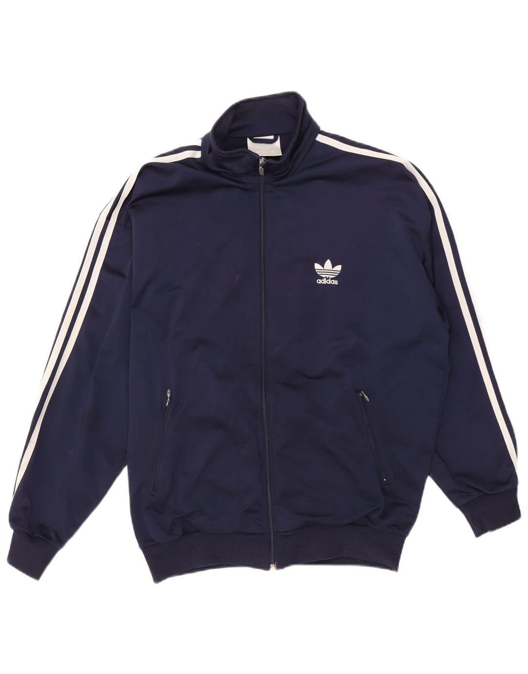 Adidas Hombre Chándal Top Chaqueta UK 38/40 Medio Azul Marino Poliéster
