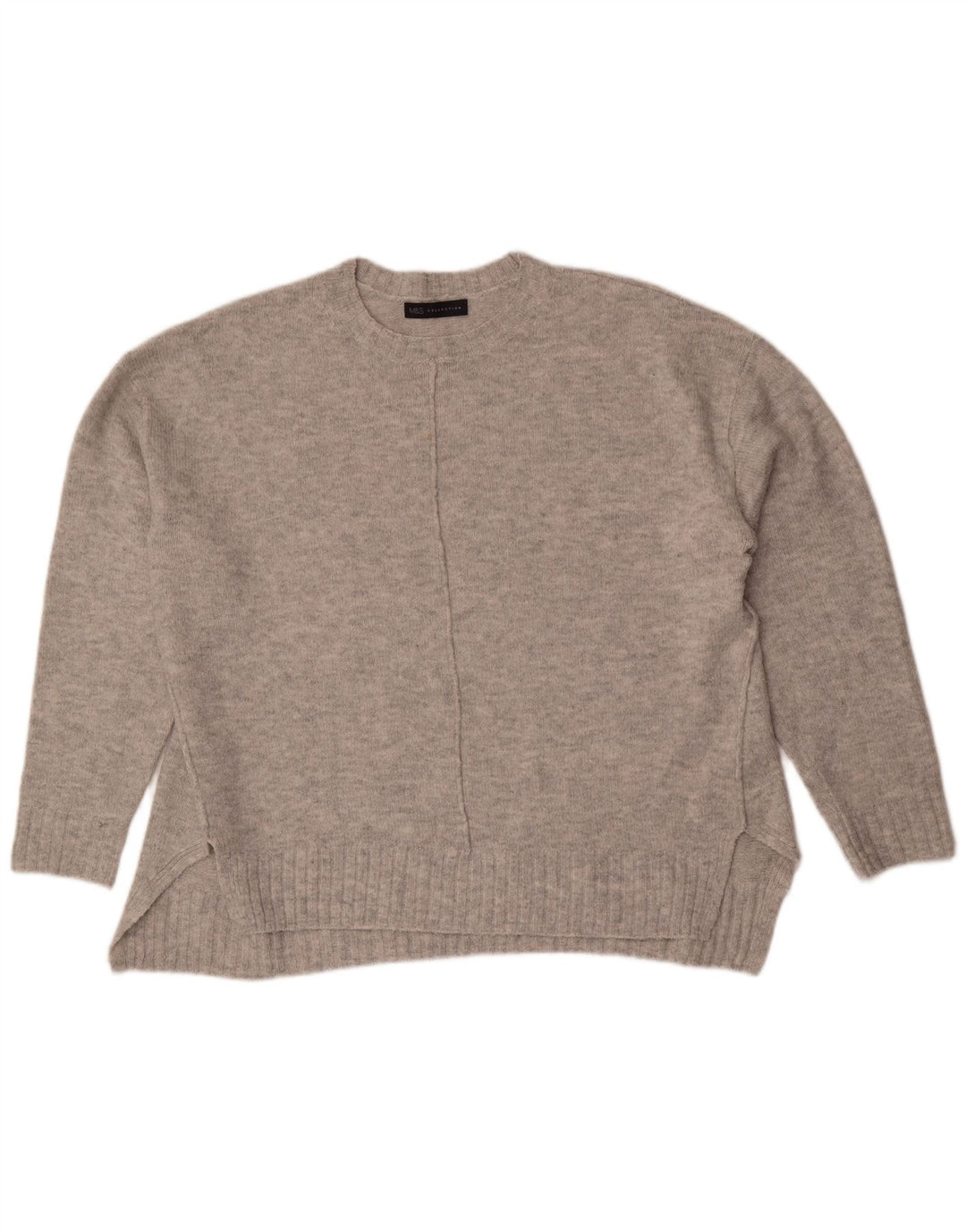 Marks & Spencer Suéter tipo jersey de cuello redondo de gran tamaño para mujer UK 46 Grande Gris