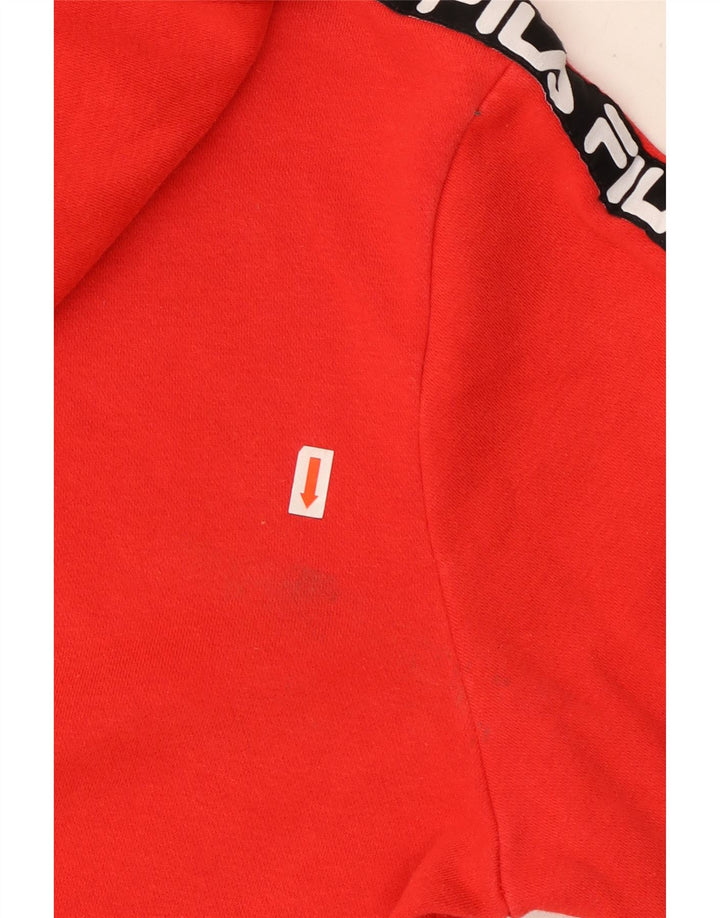 FILA Hombre Sudadera Con Capucha Gráfica Jersey Pequeño Rojo Colorblock Algodón