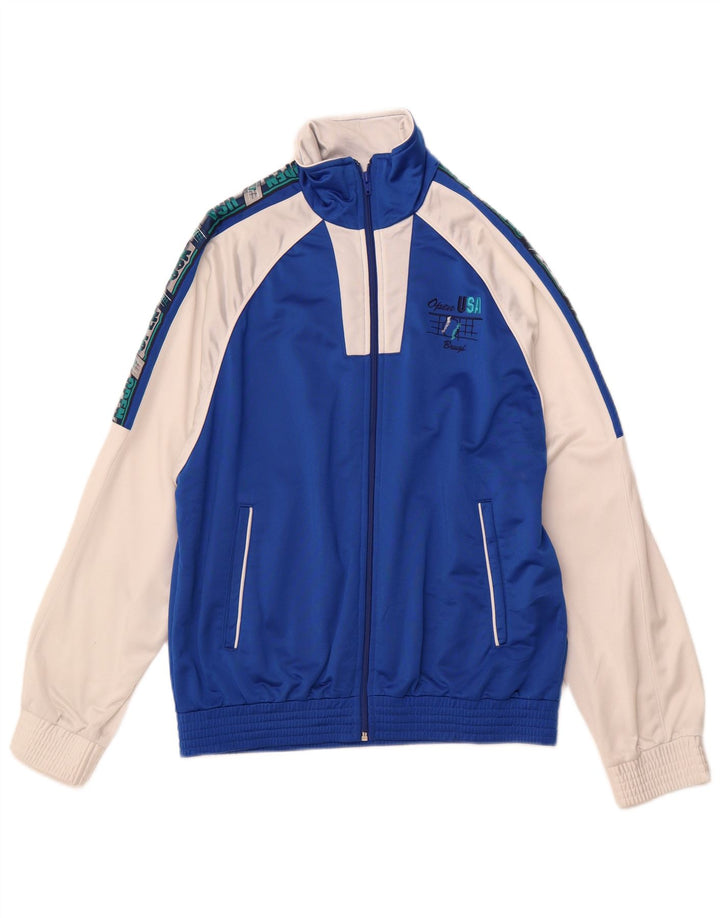 BRUGI Chaqueta superior de chándal con gráfico USA para hombre IT 48 Medium Blue Colourblock