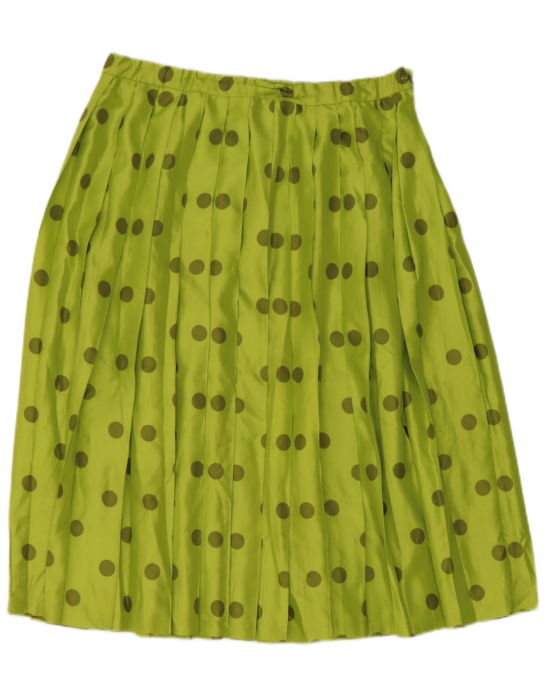 VINTAGE Falda Plisada Mujer W30 Lunares Verde Medio
