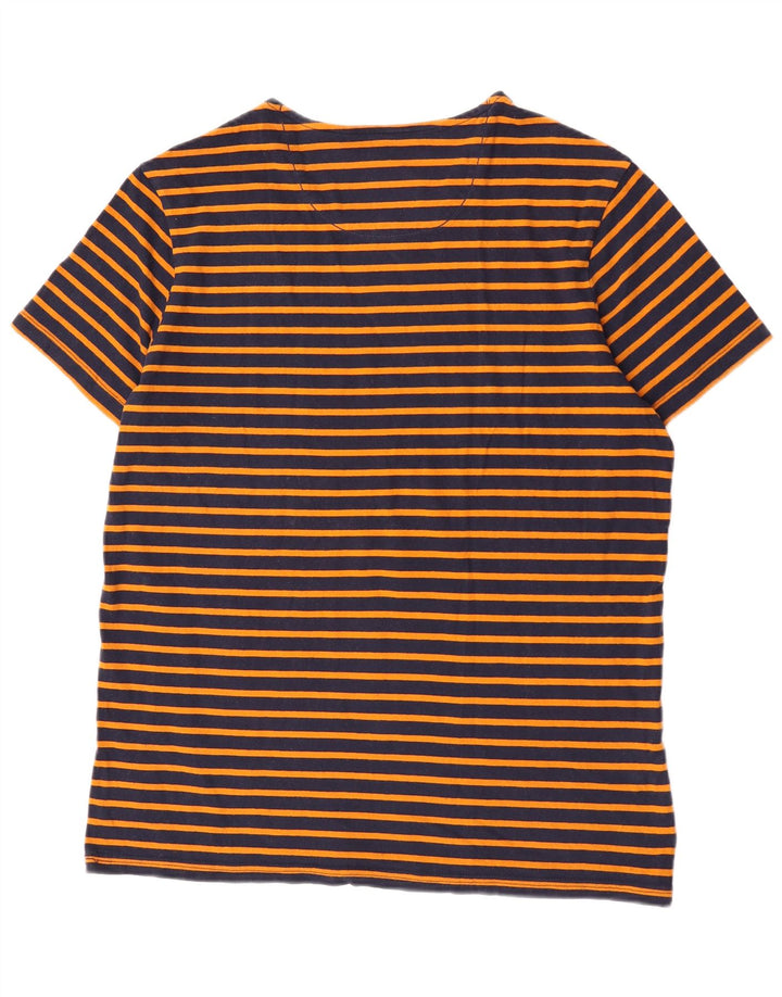 G-Star Hombre Camiseta Top XL Naranja Rayas