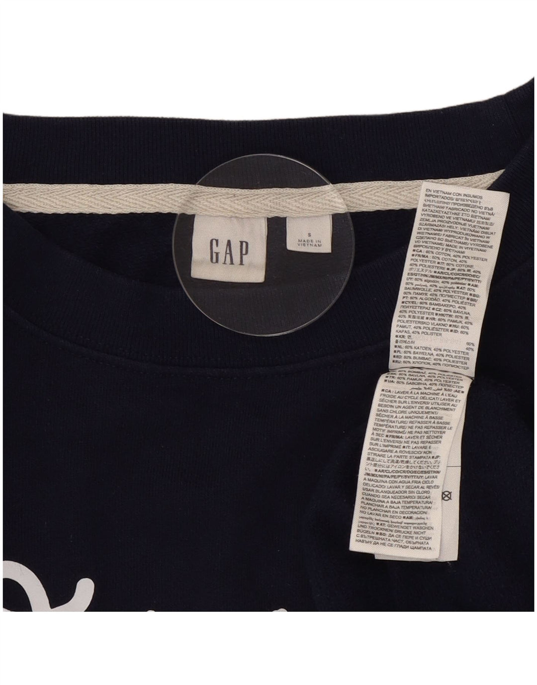 Gap Sudadera con gráfico de Gran tamaño para Mujer UK 10 Small Azul Marino Algodón