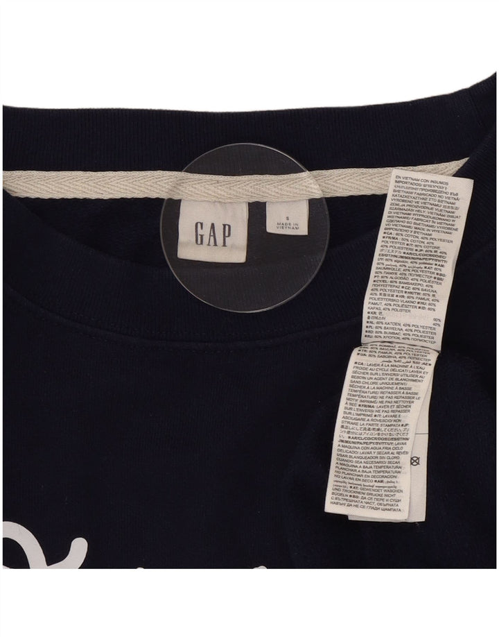 Gap Sudadera con gráfico de Gran tamaño para Mujer UK 10 Small Azul Marino Algodón
