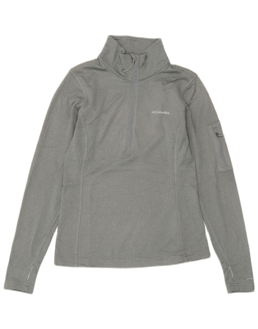 COLUMBIA Jersey de chándal con cuello y cremallera Omni-Wick para hombre Top XS Poliéster gris
