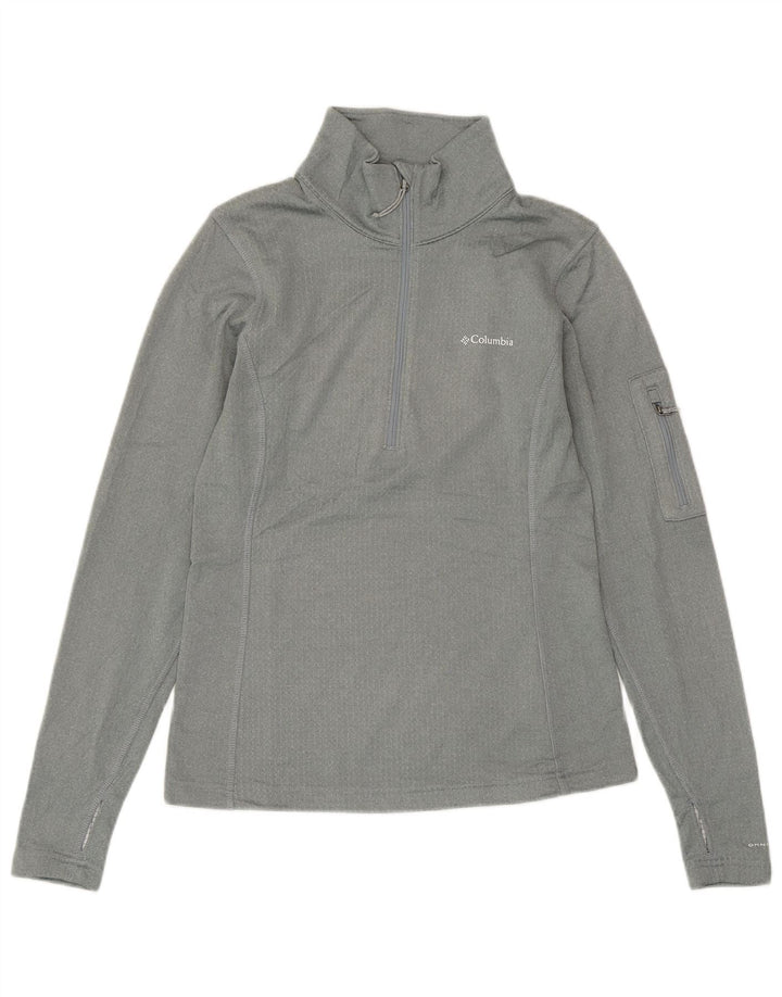COLUMBIA Jersey de chándal con cuello y cremallera Omni-Wick para hombre Top XS Poliéster gris
